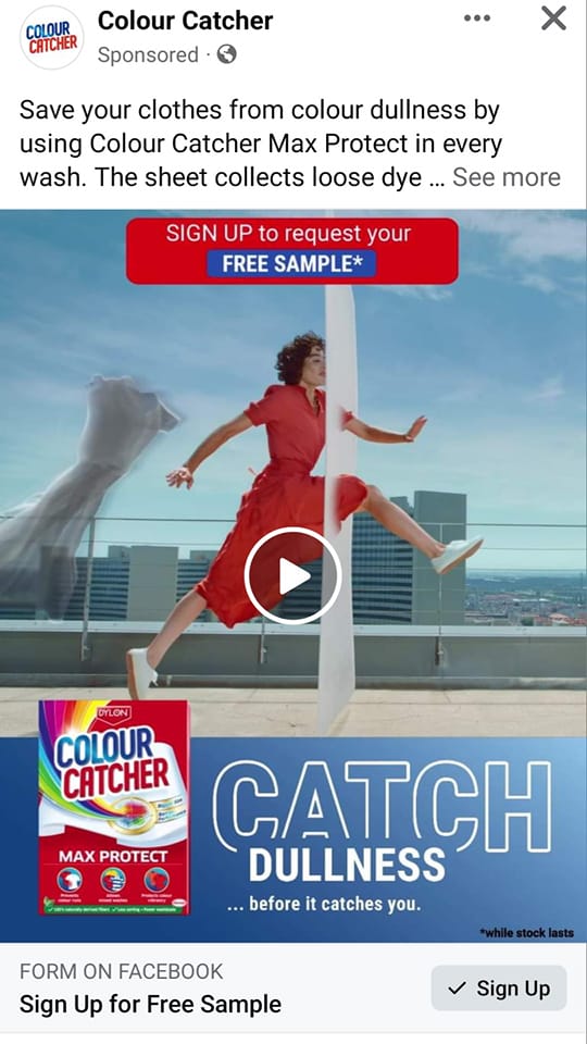 Dylon Colour Catcher sample ad
