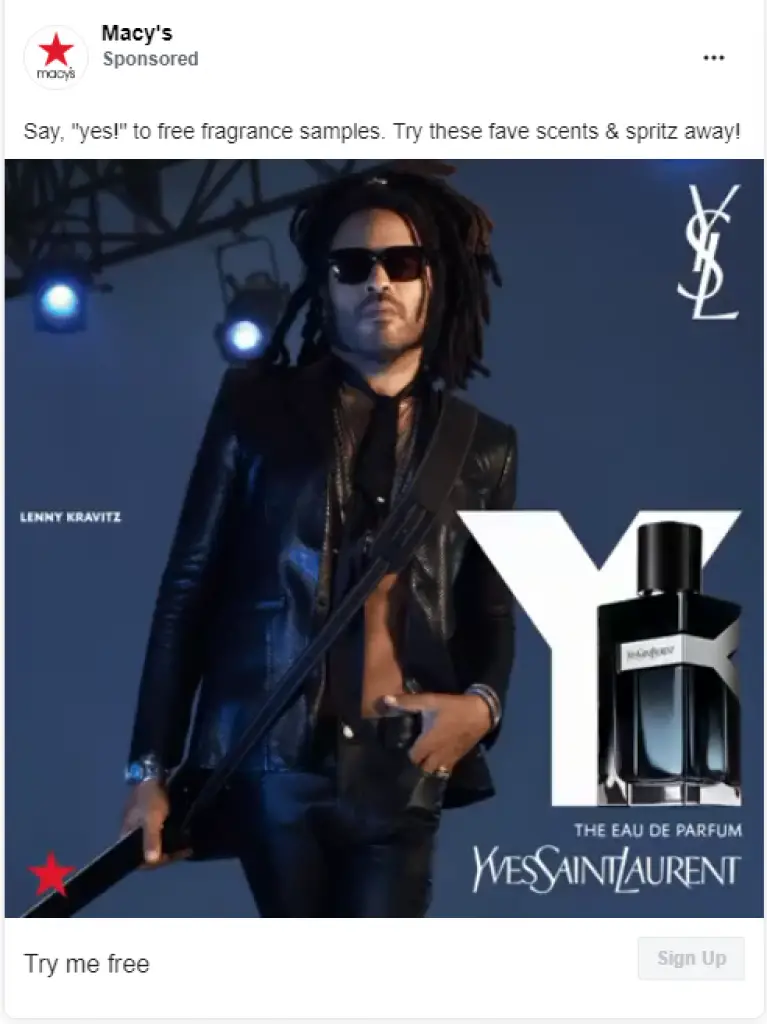 yves saint laurent cologne free sample