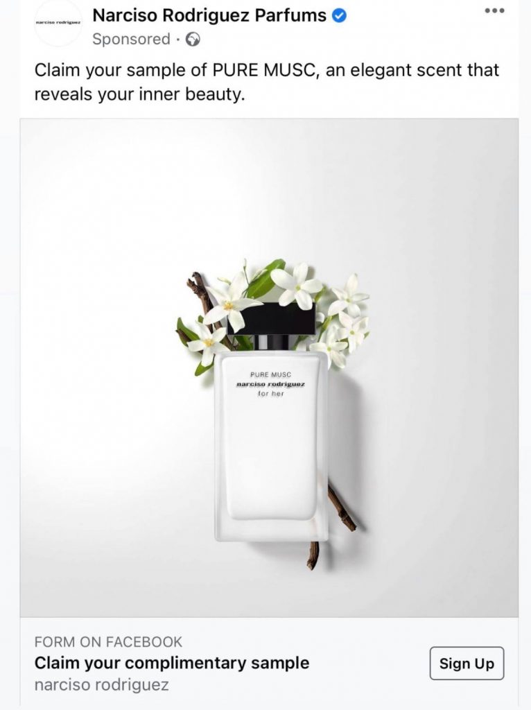 FREE Samples of Narciso Rodriguez Pure Musc Parfum by mail