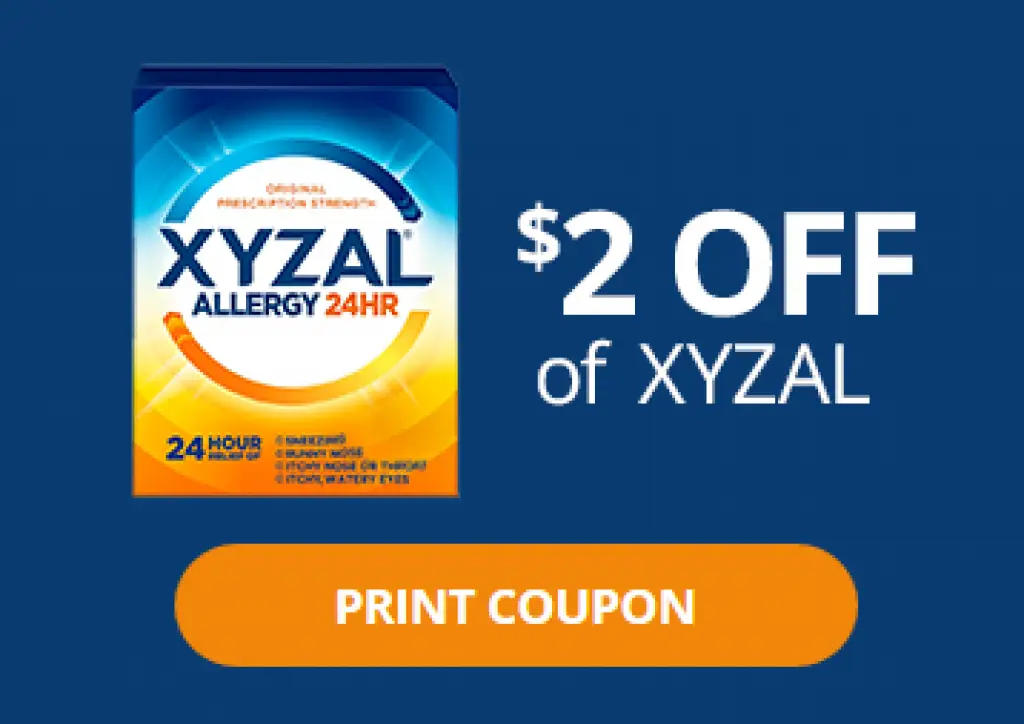 Xyzal Allergy 24HR samples coupon Get me FREE Samples