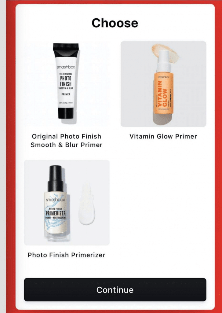 Choose your free sample of Smashbox Primers 