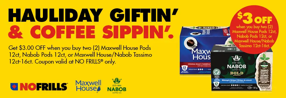 Maxwell House Coffee pods Nabob tassimo coupon