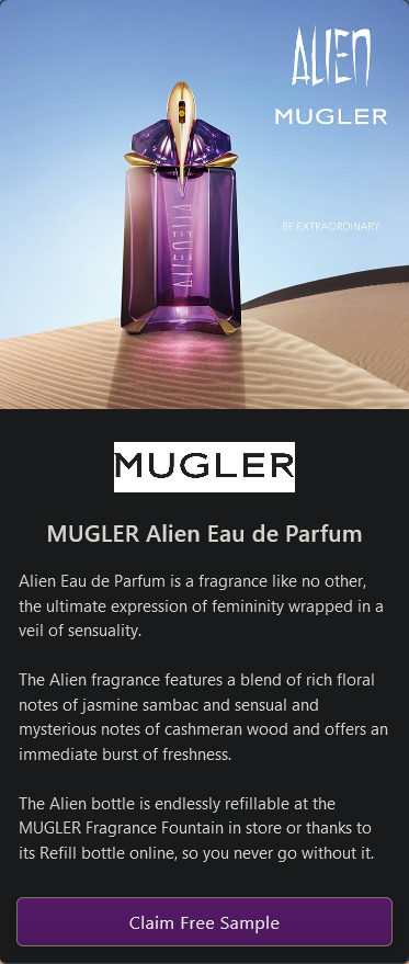 free mugler perfume sample uk sopost