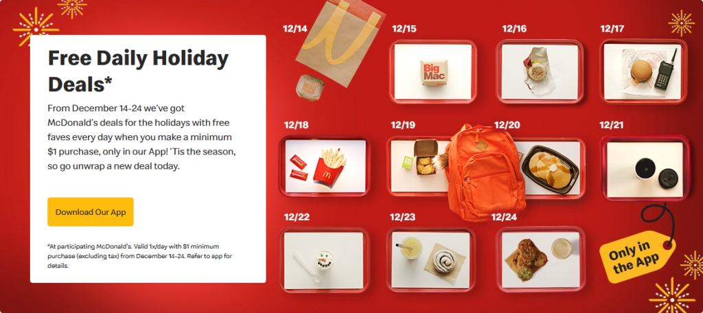 McDonalds deals for the 2020 holidays 