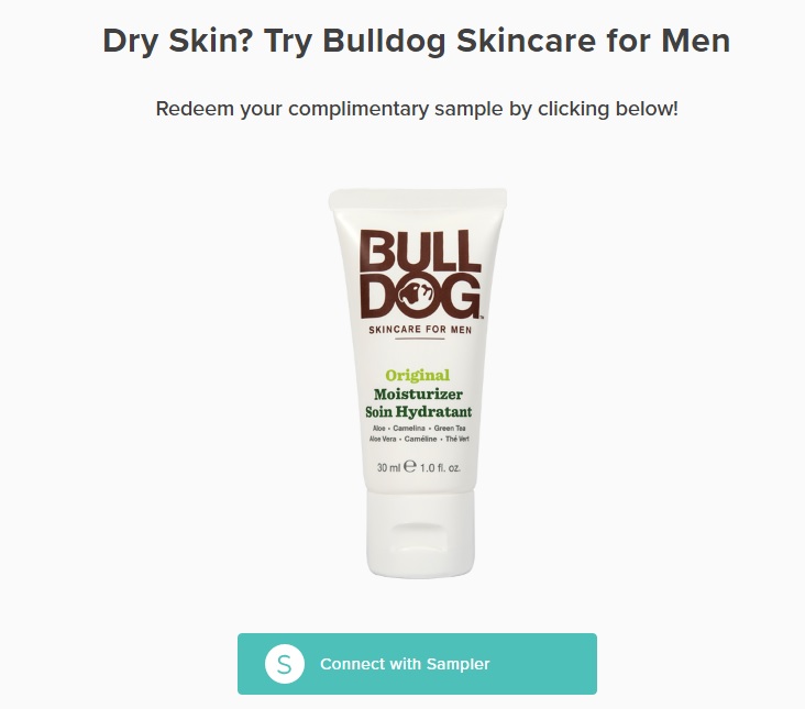 Get a free bulldog skincare sample for men with Sampler