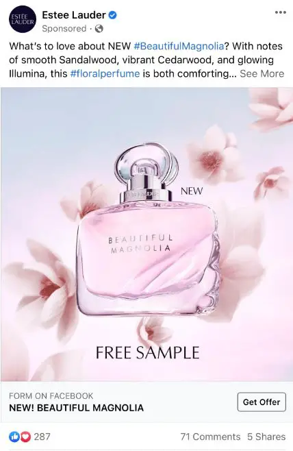 estee lauder magnolia free sample