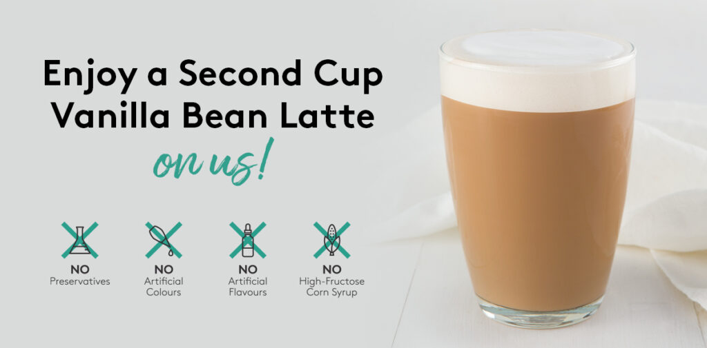 Free Second Cup Vanilla Bean Latte
