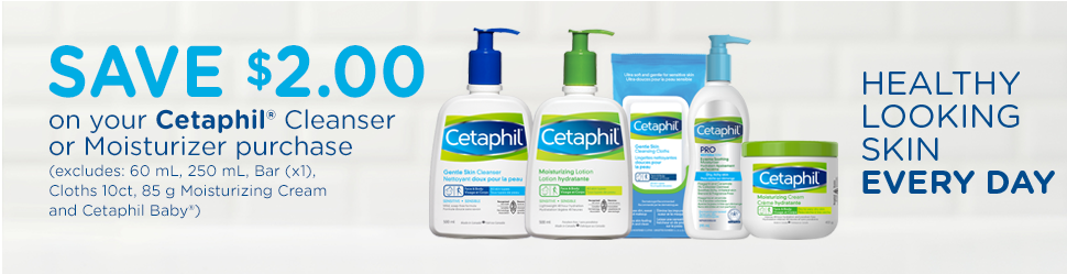 Cetaphil Coupons Canada for $2 off Skincare products