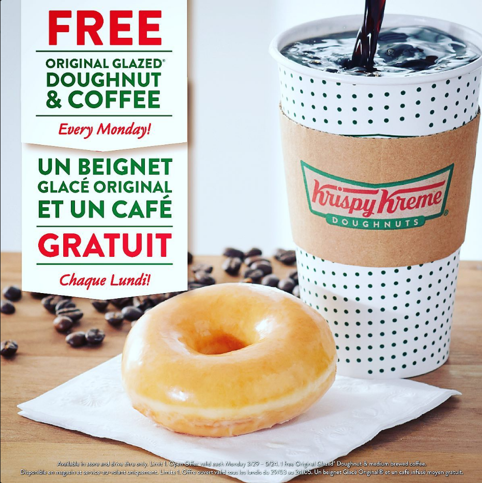 free krispy kreme doughnut coffee