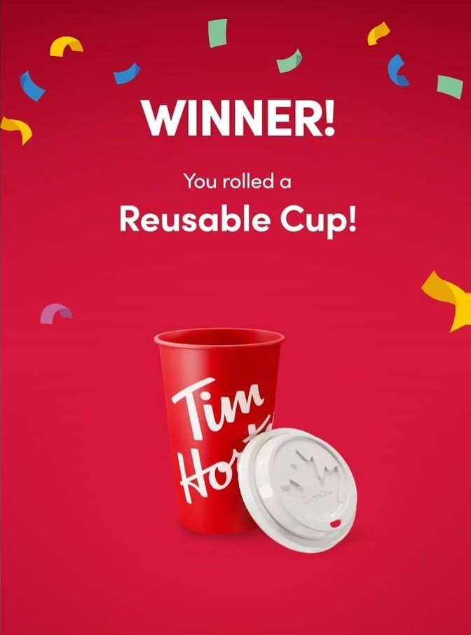 free tim hortons reusable cups