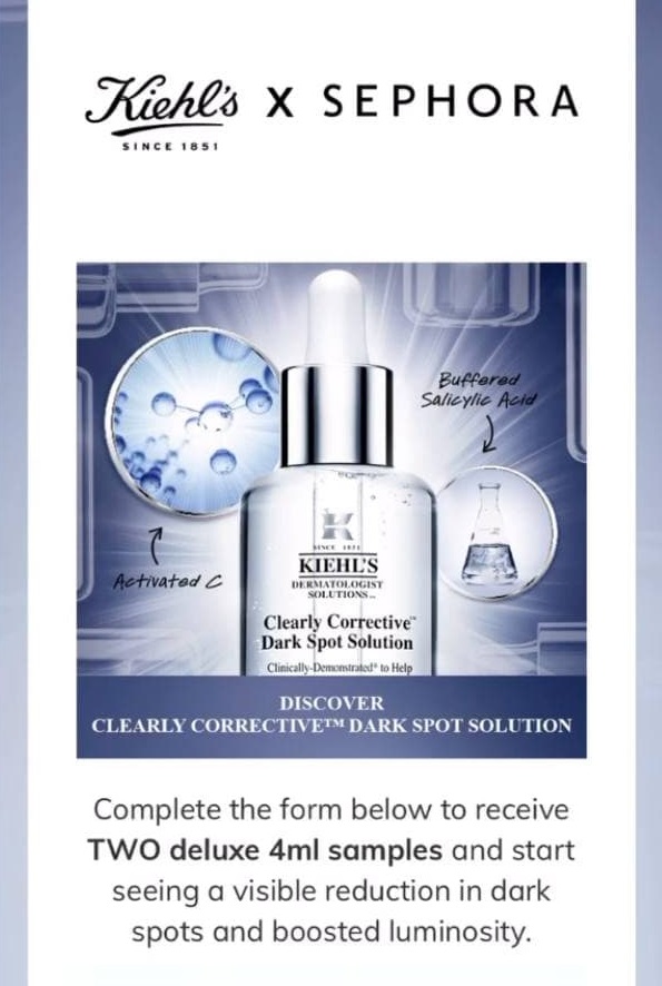 Free Kiehls samples Canada with TopBox Circle