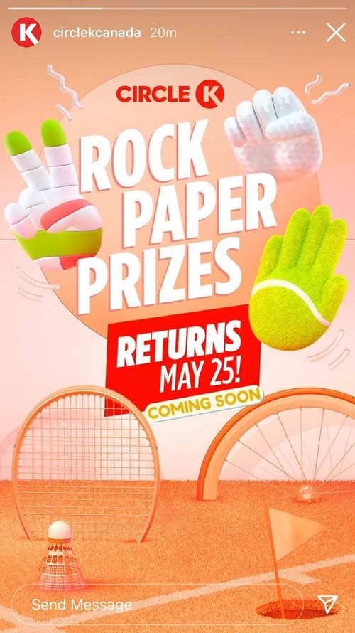 Circle K Game Rock Paper Prizes 2021 Canada