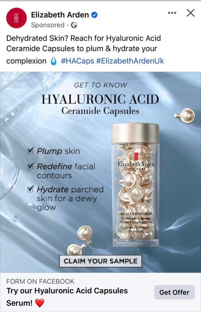 Elizabeth Arden Hyaluronic Acid Capsules serum sample