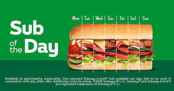 Sub of the day subway canada