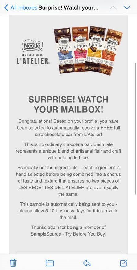 free-latelier-chocolate-bar Sample Source Canada