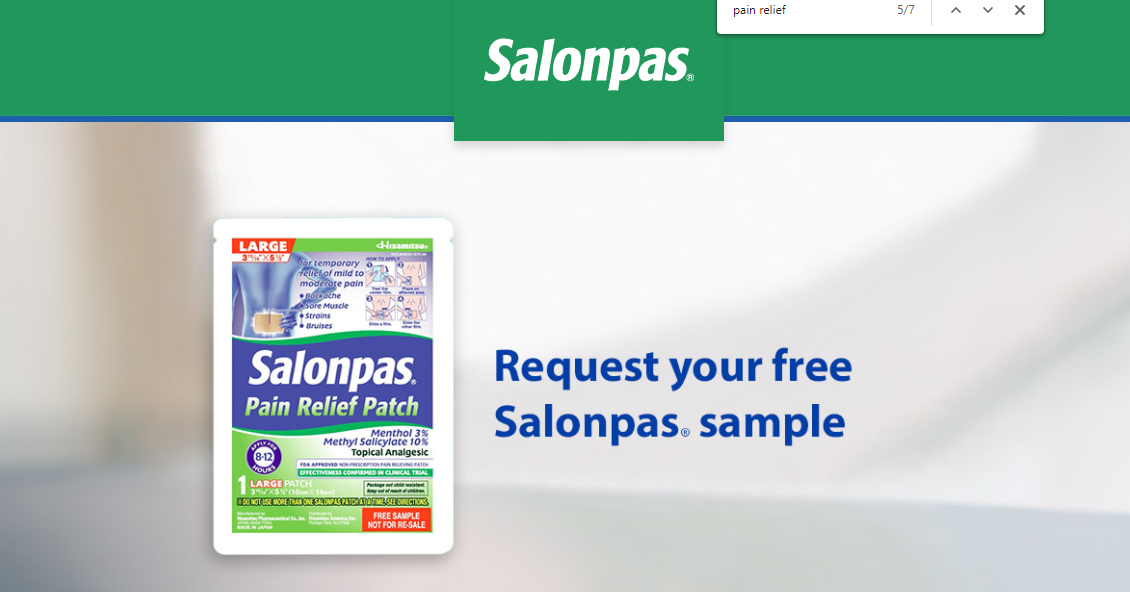 free salonpas samples usa