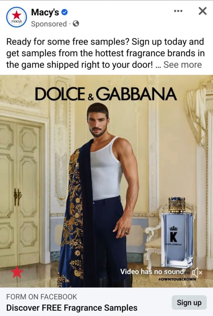 Dolce & Gabbana K Perfume sample