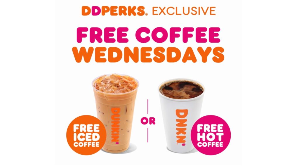 dunkin free coffee wednesday