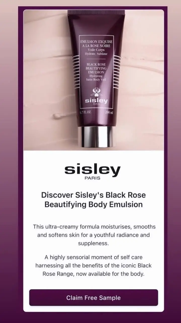 Sisley Body Emulsion sample - Get me FREE Samples