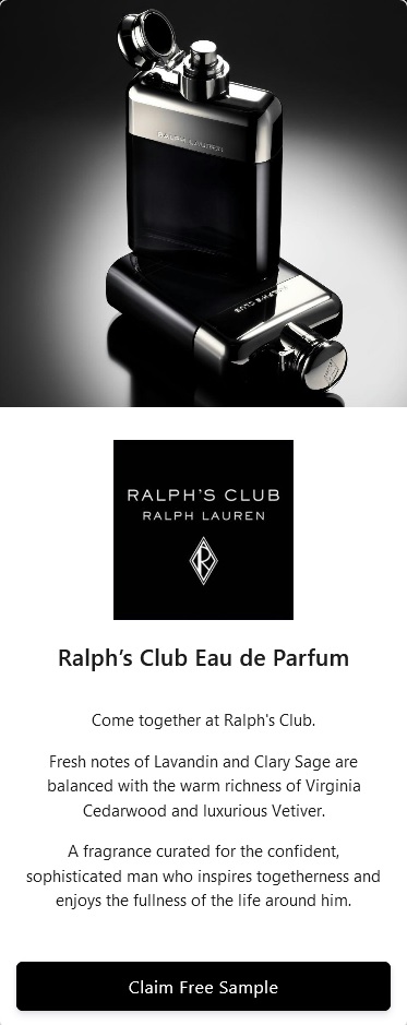 ralph lauren ralphs club fragrance sample sopost 