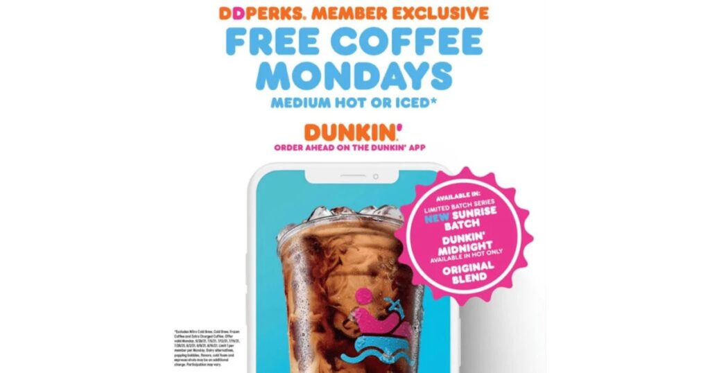 Dunkin Donuts Free Coffee Monday