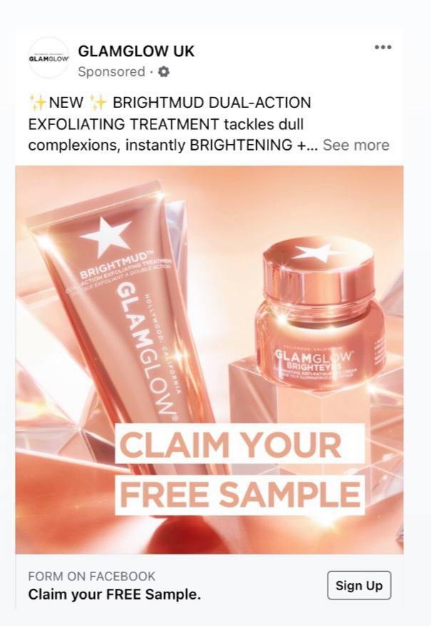 GlamGlow Exfoliating sample advert