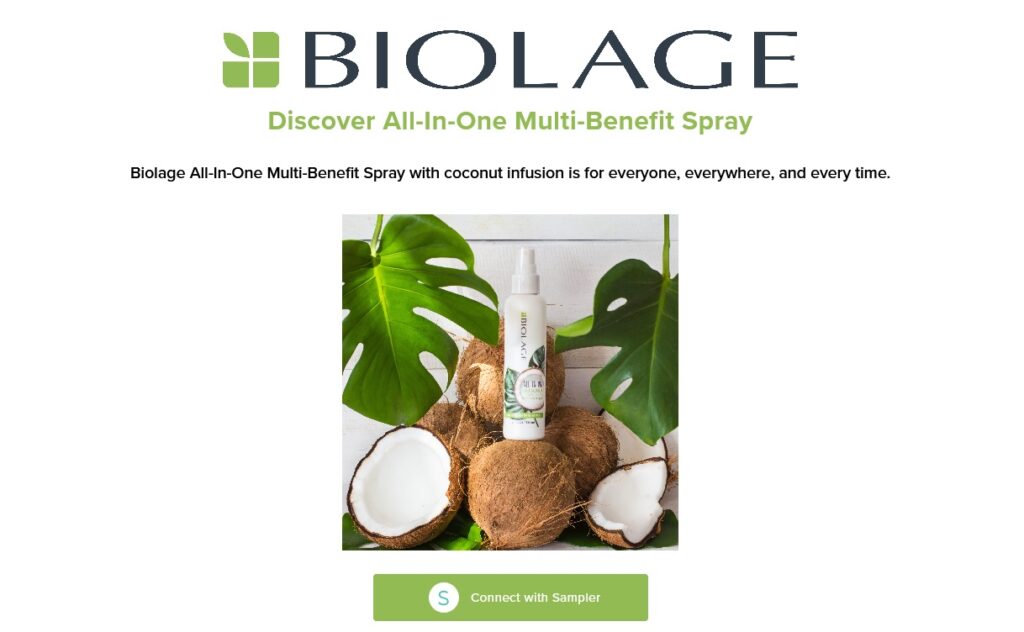 biolage hair spray sample