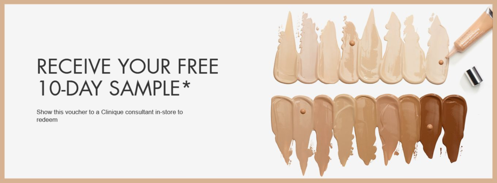 free foundation samples of Clinique at Boots UK