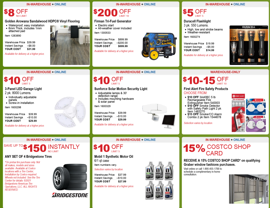 Costco Tools & Car products Coupons coupon book of july 2021