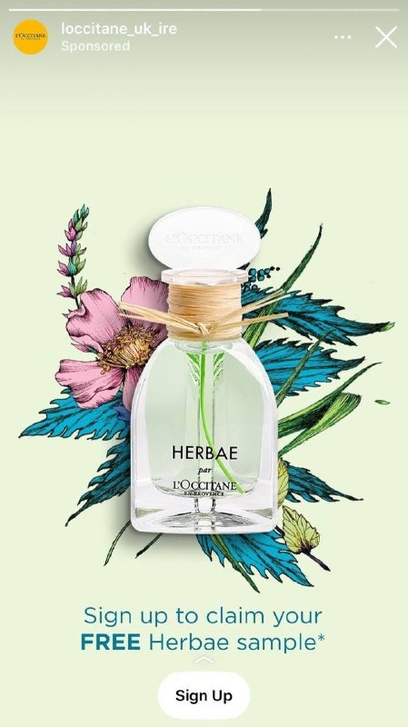 loccitane herbae fragrance sample instagram