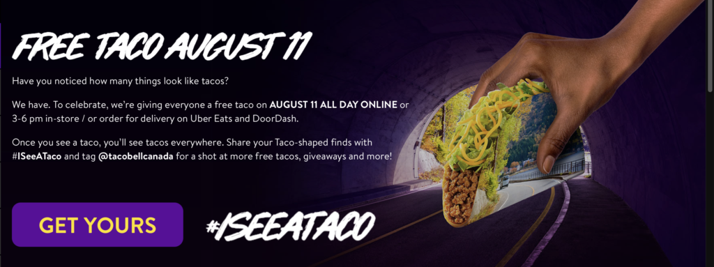 free taco bell canada