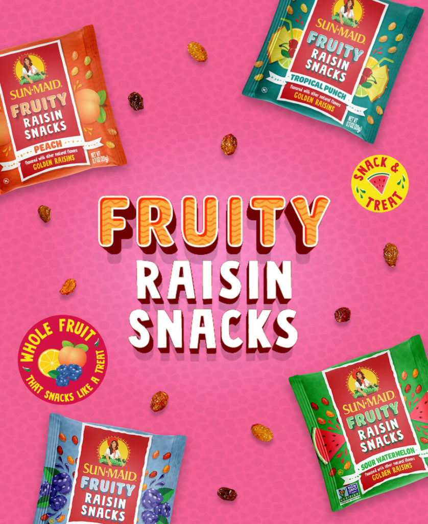 sun maid fruity raisin snacks sample
