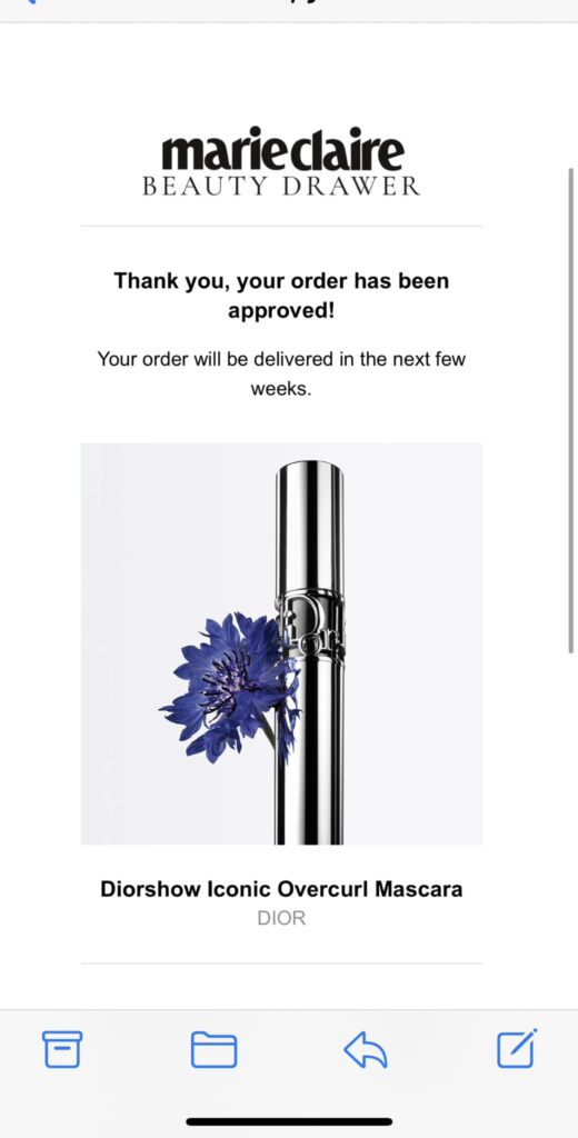 Diorshow Mascara sample Marie Claire