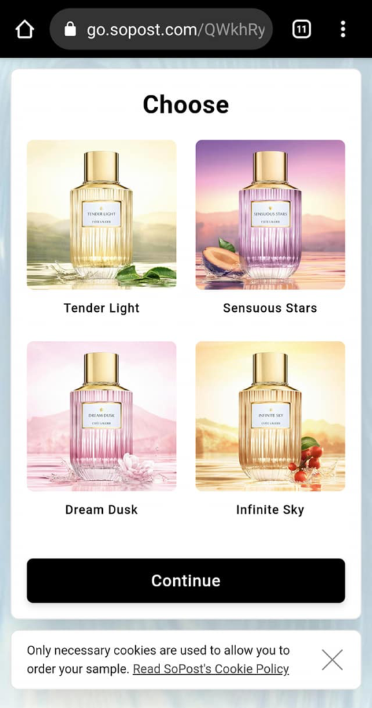 Estee Lauder fragrances collection samples