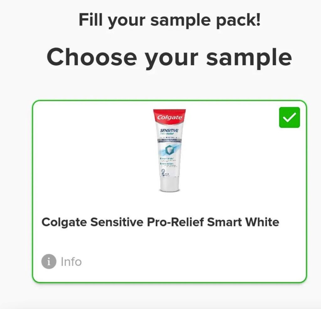 Colgate toothpaste sample sampler