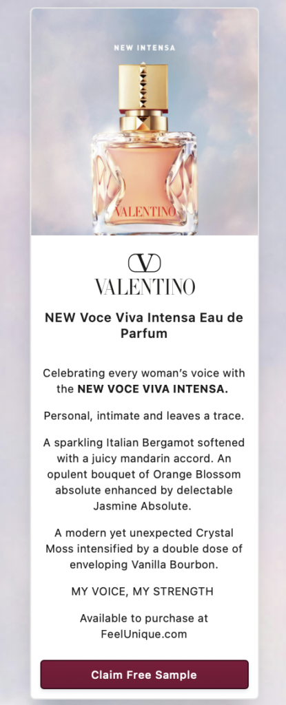 Valentino Voce Viva Intensa SoPost sample