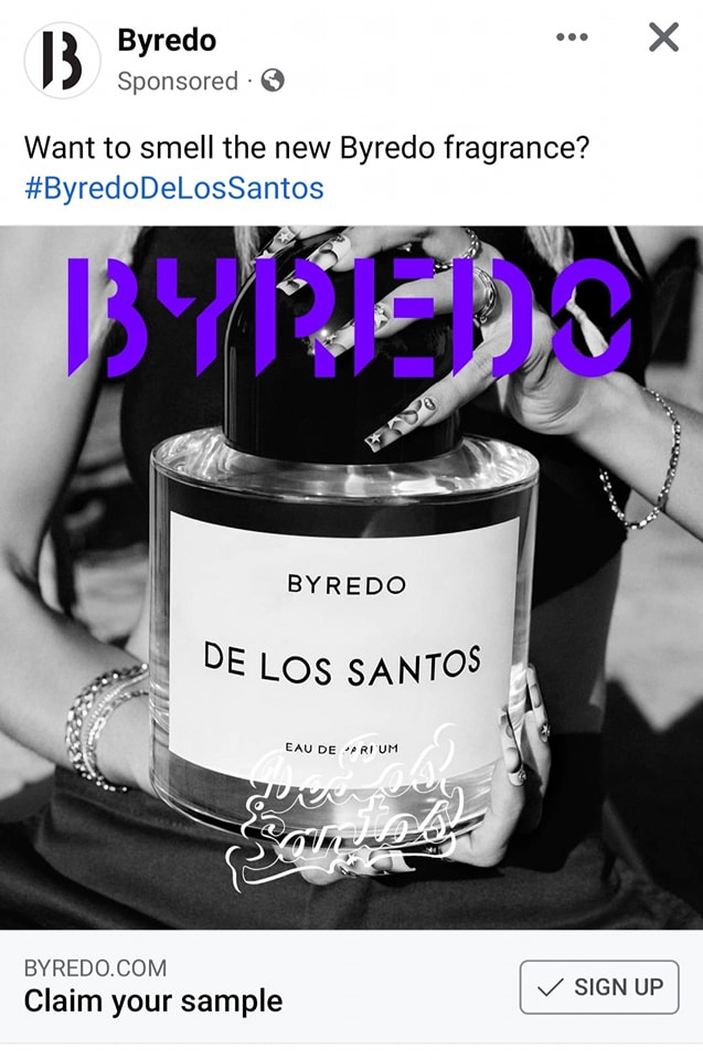 Byredo perfume sample