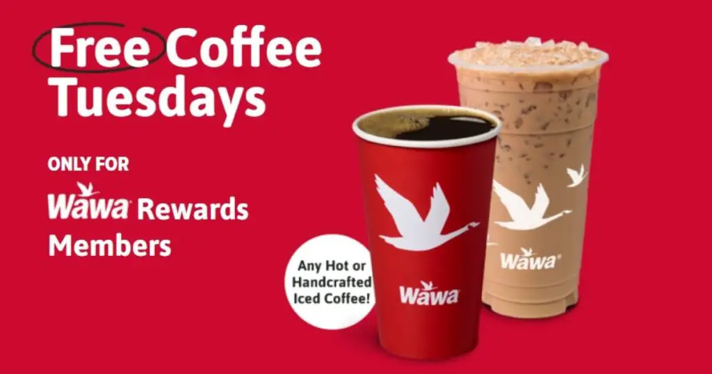 Free Coffee at Wawa every Tuesday