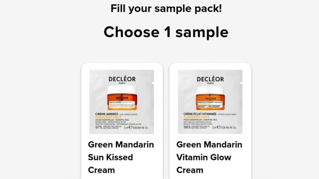 decleor green mandarin cream sampler