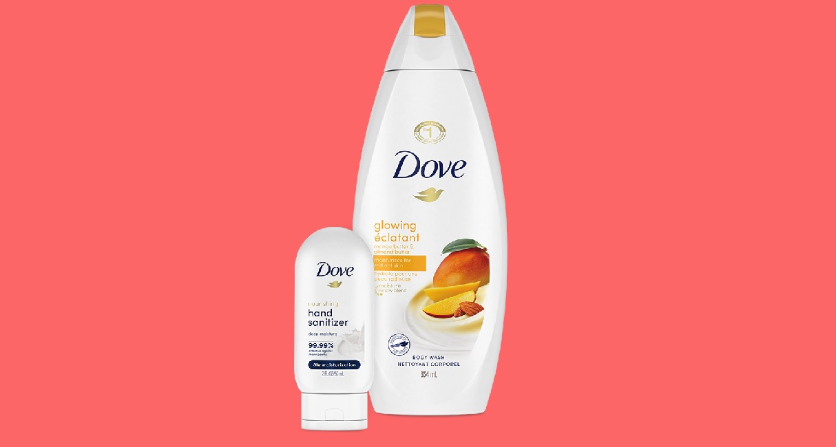 dove body wash hand sanitizer samples
