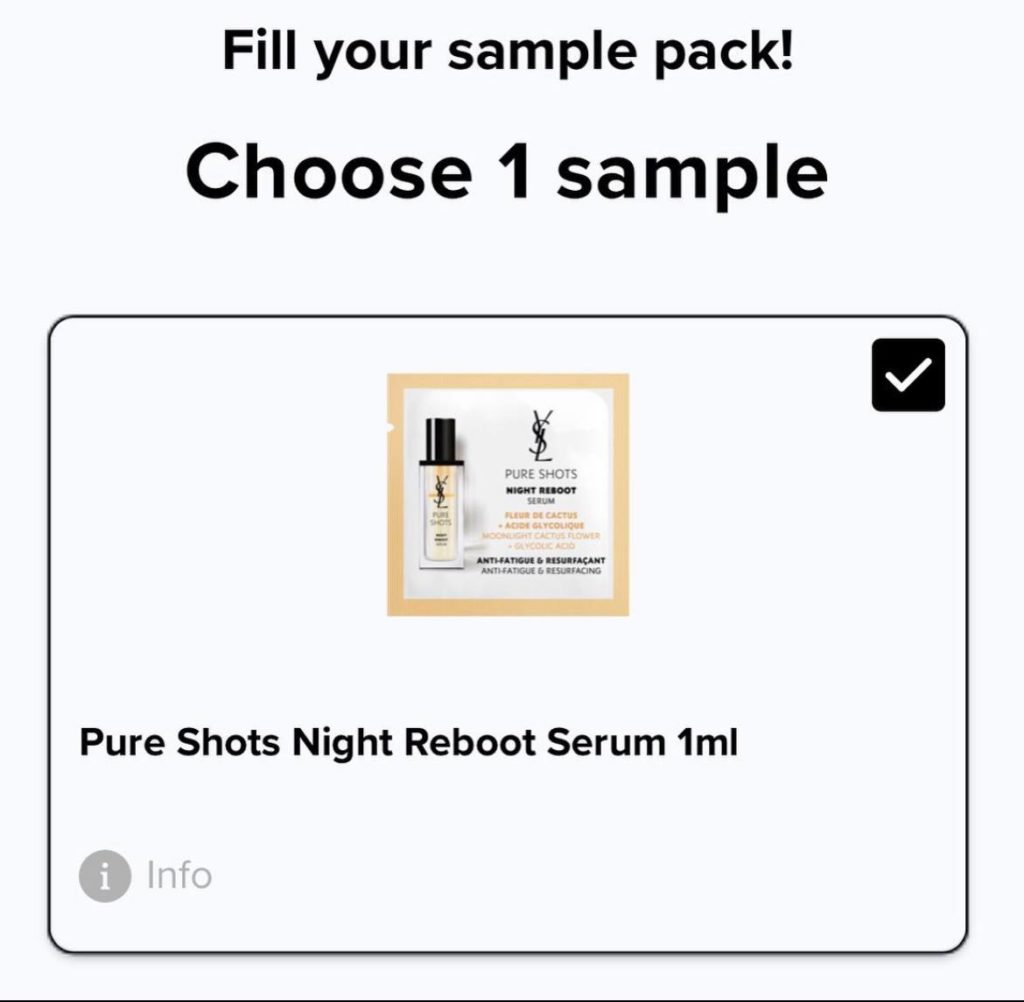 ysl pure shots sample