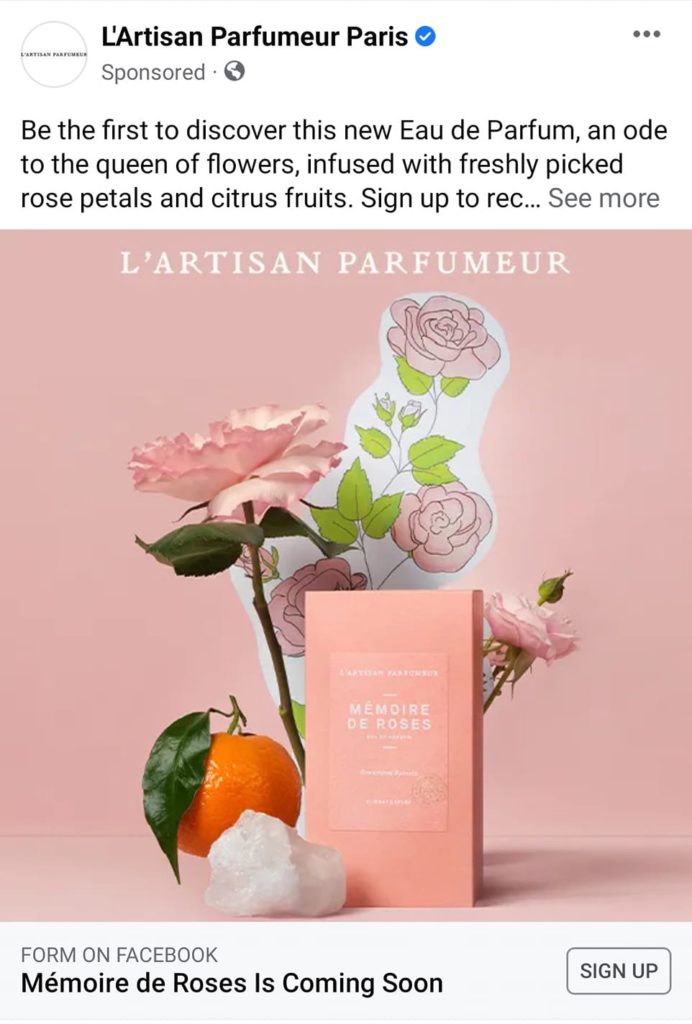 L'artisan Parfumeur perfume sample memoire de roses