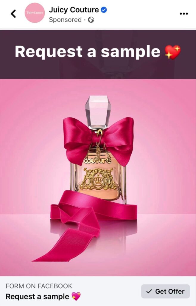 Juicy Couture perfume sample uk ad