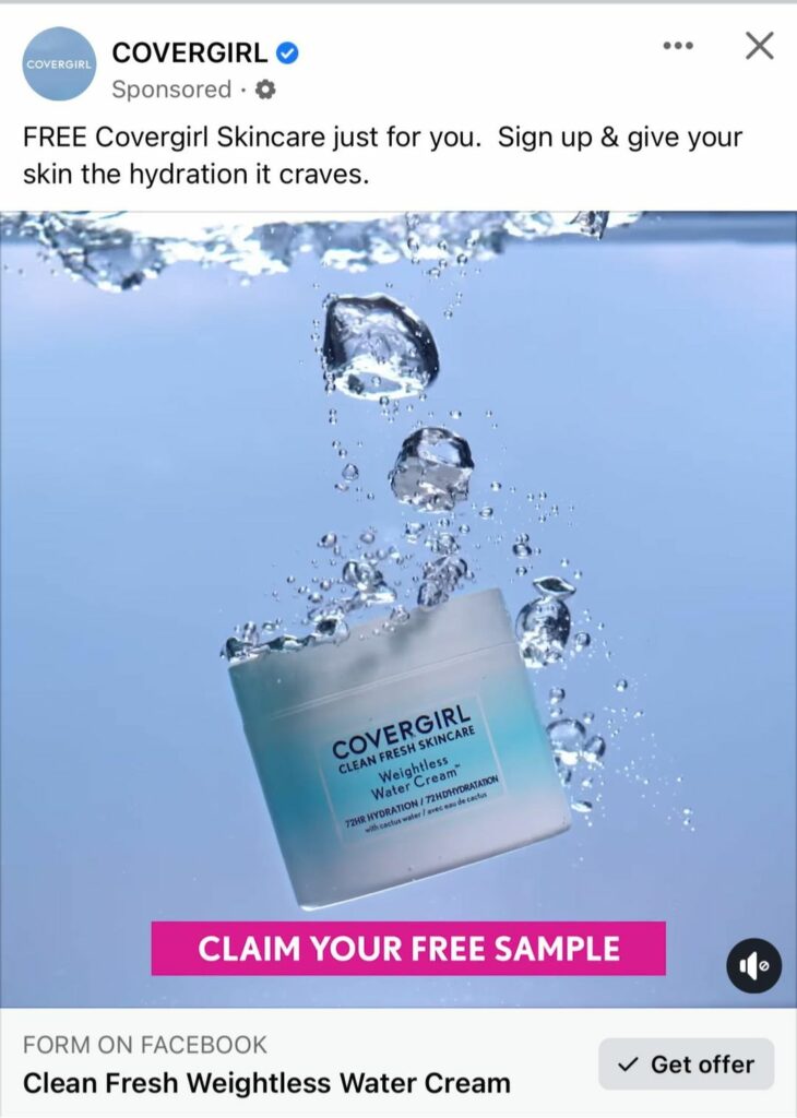 Covergirl Water Cream sample