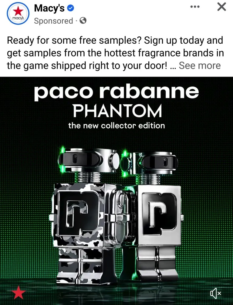 Paco Rabanne Phantom perfume sample macys