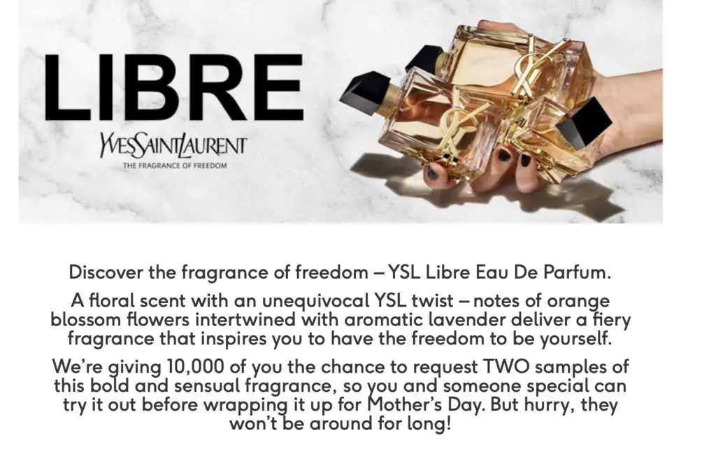 free sample ysl libre