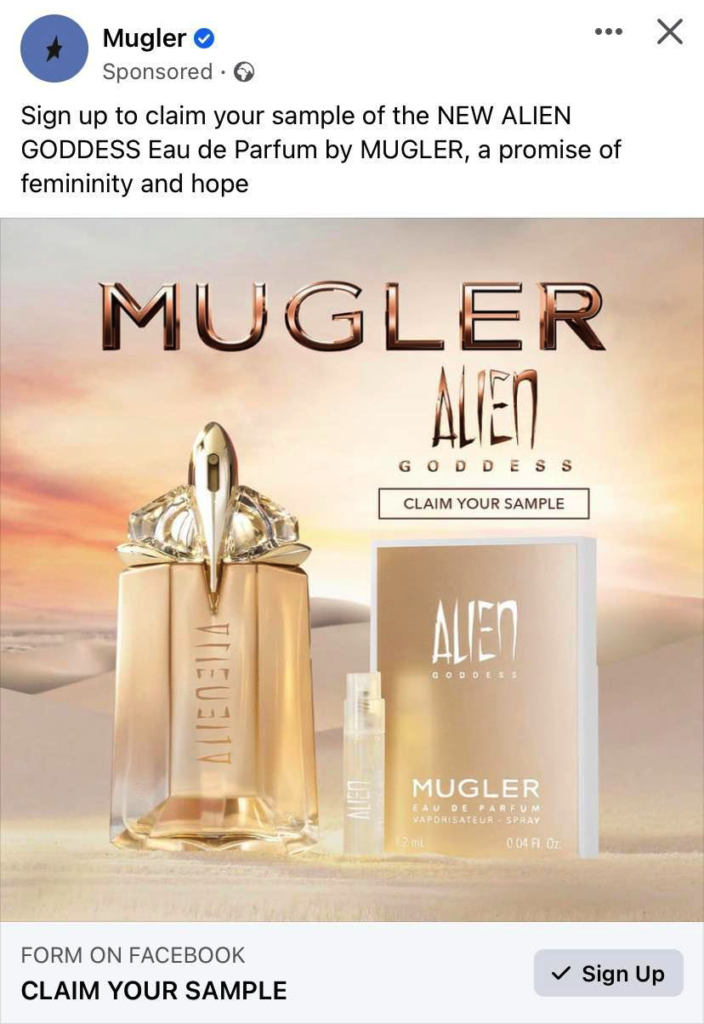 mugler alien goddess perfume sample uk