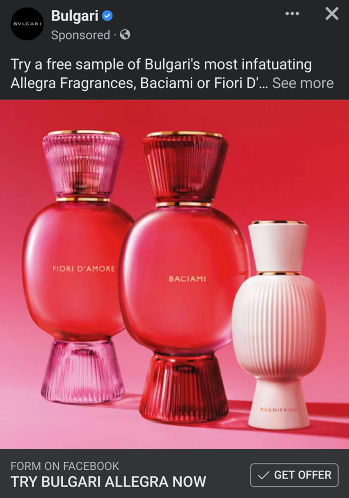 Bulgari Allegra perfume sample
