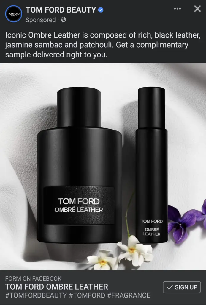 tom ford ombre leather free sample