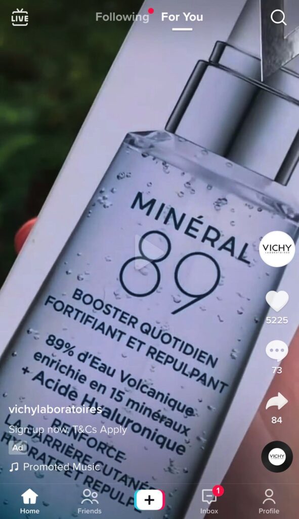 Vichy Mineral 89 Serum sample
